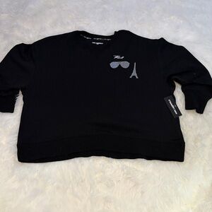 Karl Lagerfeld Black Crewneck Sweater Women new w tags size 2x